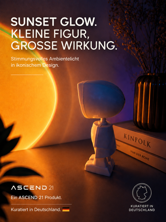 ASCEND 21 Sunset Hero LED Figur – Stylische Actionfigur mit Ambientelicht – Dekoratives Nachtlicht für Kinderzimmer, Gaming Room & Schlafzimmer – Cozy Mood Light