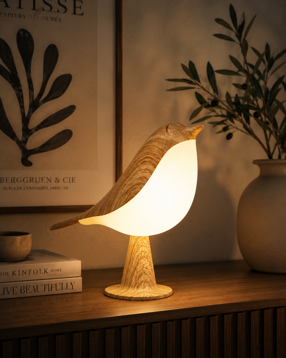 ASCEND 21 NORDIC BIRD™ Designleuchte in Vogeloptik – Skandinavische Tischlampe mit warmem Licht – Dekolampe für Schlafzimmer, Wohnzimmer, Kinderzimmer & Regal