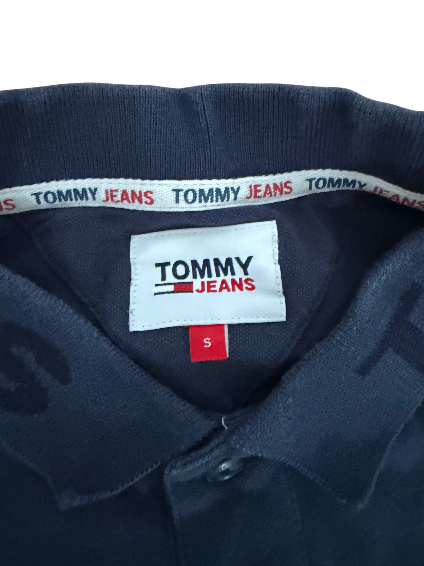 Tommy Jeans Langarm Poloshirt Navy Größe S