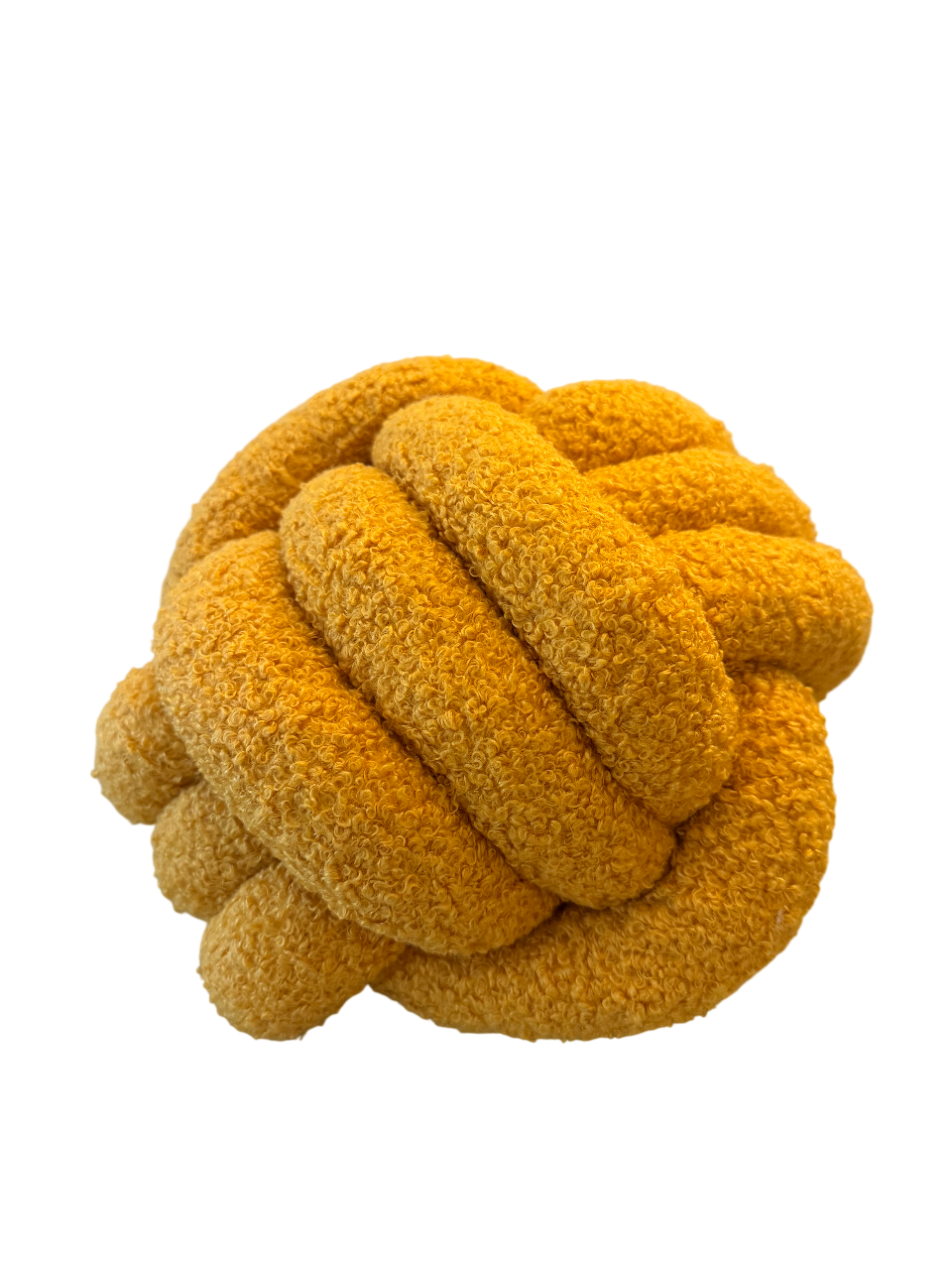 Curryfarbenes Knotenkissen – ASCEND 21 ‘Curry Loop Cushion’ | Dekokissen, modernes Wohnaccessoire, weiche Struktur