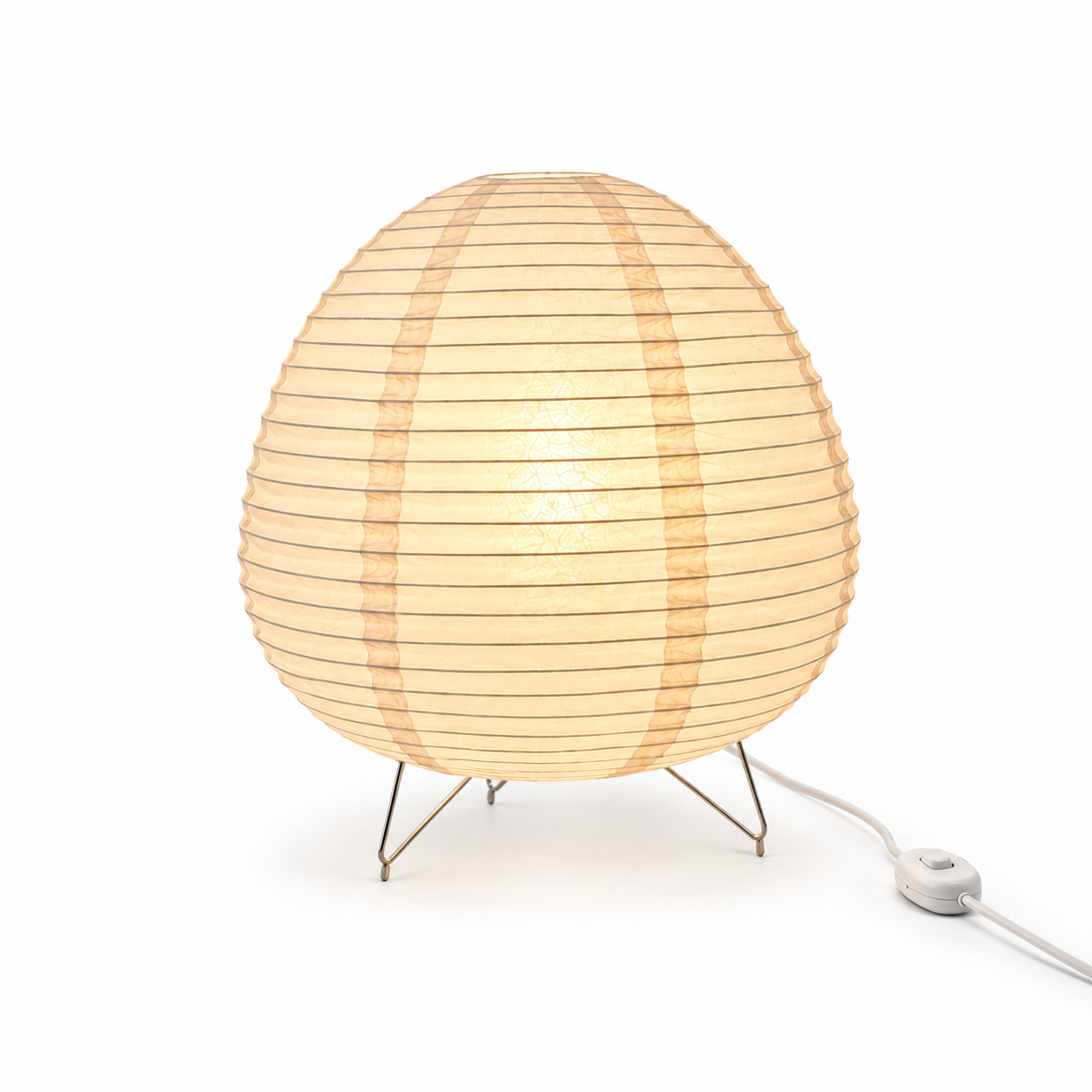 ASCEND 21 Hikari Glow Designlampe – Japandi Tischlampe im japanischen Stil – Minimalistische Papierlampe mit warmem Ambientelicht für Wohnzimmer, Schlafzimmer & Homeoffice