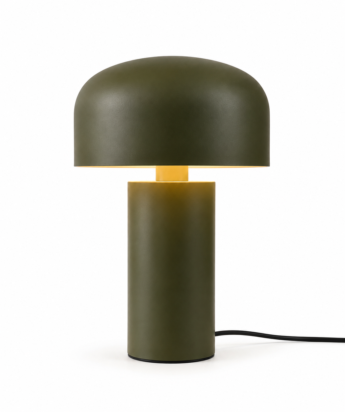 ASCEND 21 Moss Glow LED Tischlampe – Retro Designlampe in Olivgrün mit Metallschirm, modernes Ambientelicht für Wohnzimmer, Schlafzimmer, Nachttisch, Büro & Home Office