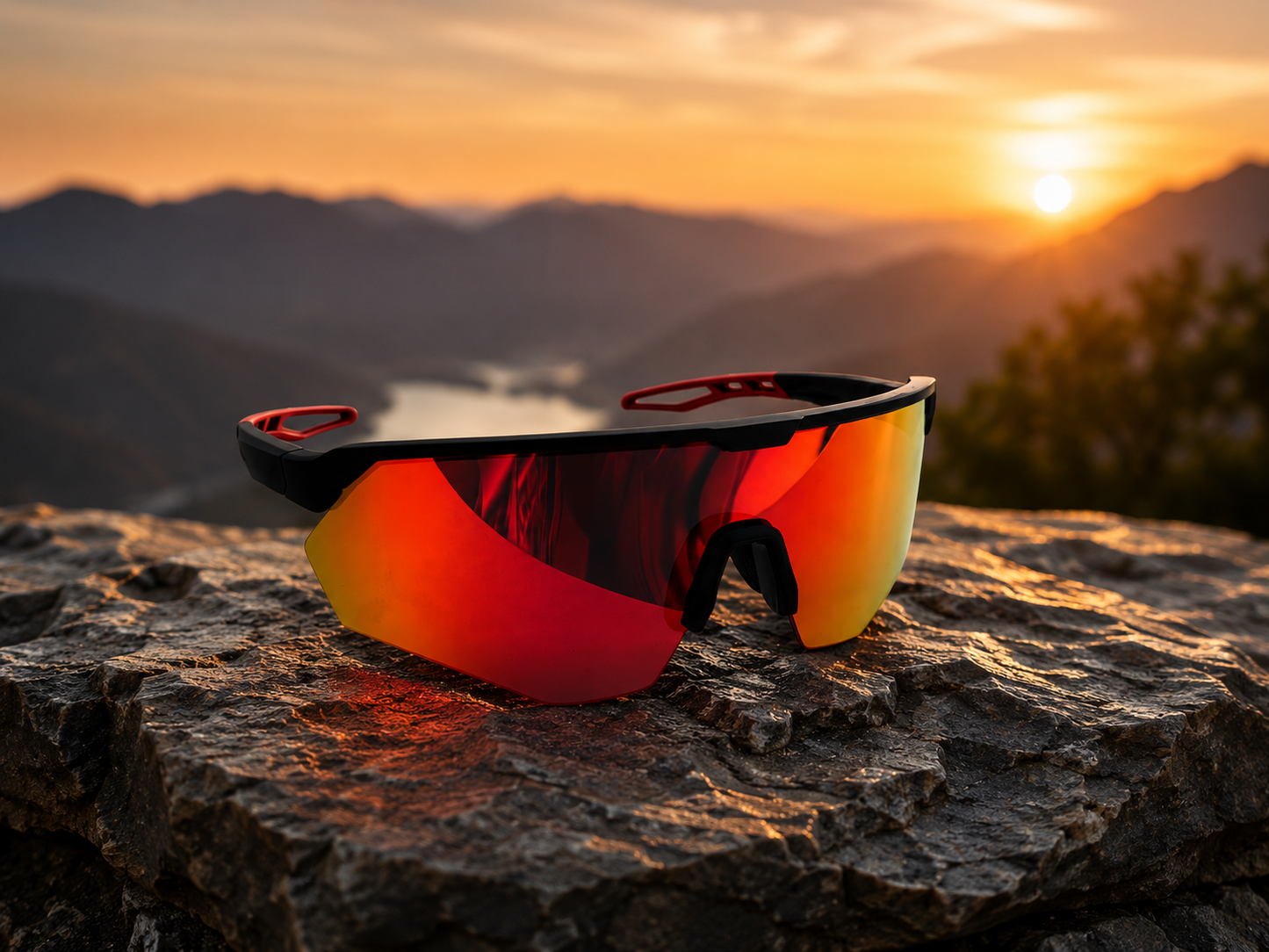 ASCEND 21 PulseRun™ Performance Sonnenbrille Rot – Sport Sonnenbrille für Damen & Herren – Leichte Laufbrille für Running, Radfahren, Outdoor, Fitness & Freizeit – Modernes Sportdesign