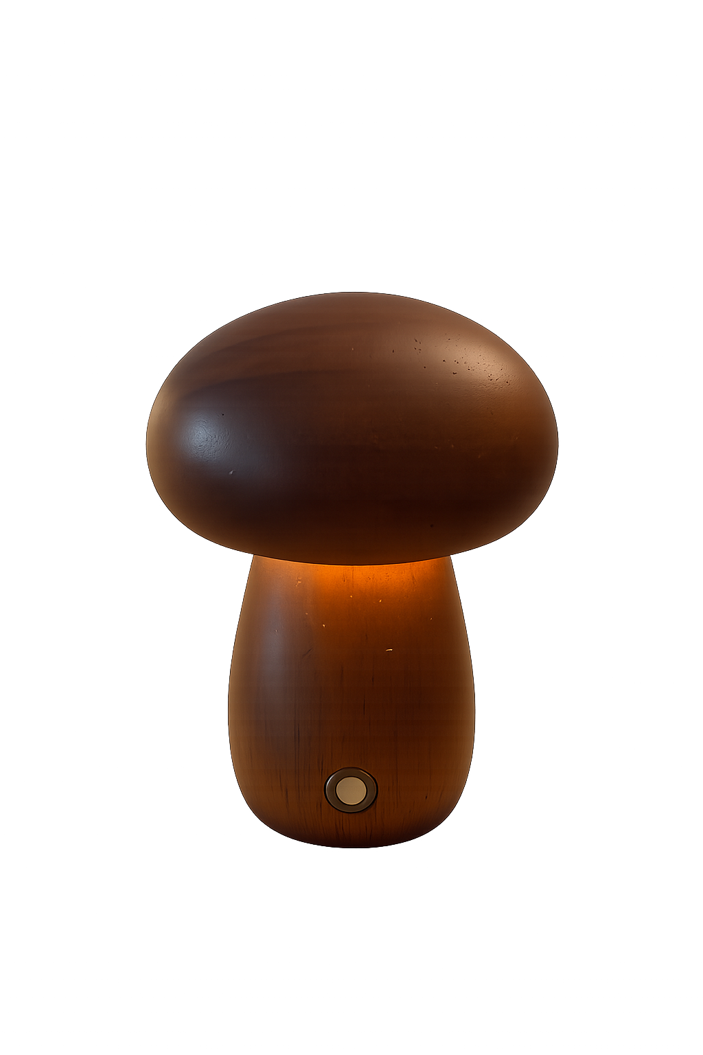 ASCEND 21 Mini Pilzlampe Amber Wood – Tischlampe im Holzdesign, warmes Licht, Retro Pilzlampe, Nachtlicht, Wohnzimmer Deko, Schlafzimmer Lampe
