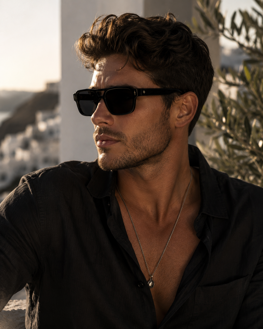 ASCEND21 Noir Shade Sonnenbrille – Klassische schwarze Unisex Sonnenbrille im minimalistischen Design – Leichtes Retro-Modell für Alltag, Urlaub, Freizeit & Sommer