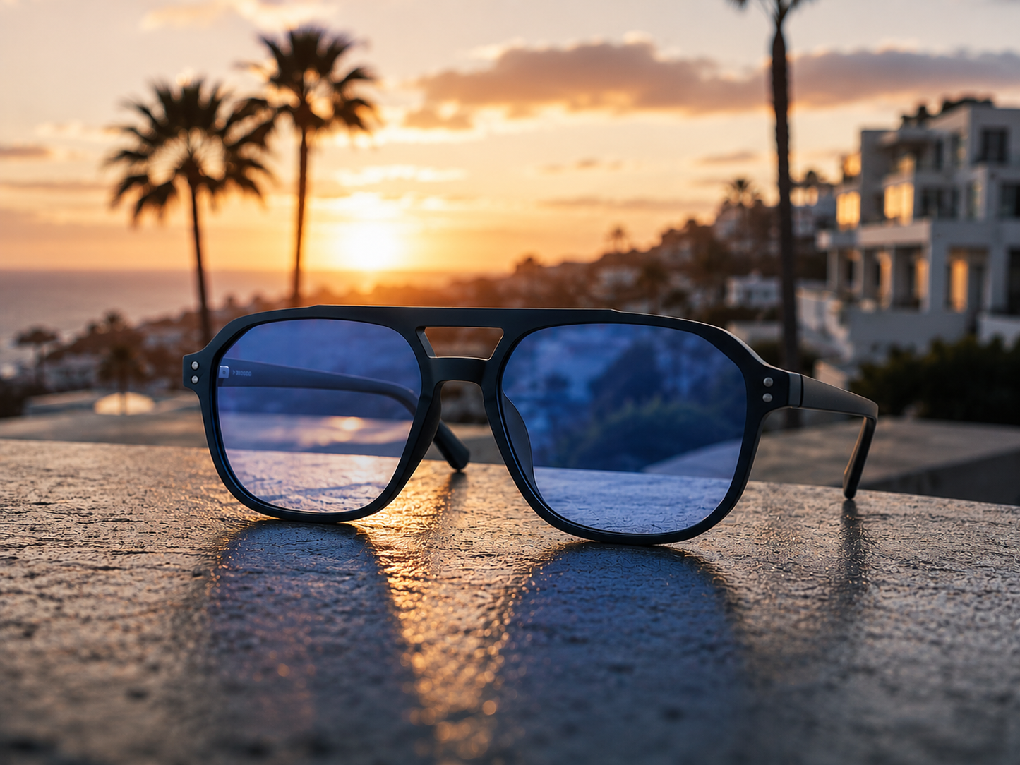 ASCEND21 Blue Horizon Sonnenbrille – Unisex Sonnenbrille mit blauen Gläsern & transparentem Rahmen – Leichte Fashion Sonnenbrille für Sommer, Freizeit, Strand & City-Looks