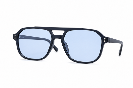 ASCEND21 Blue Horizon Sonnenbrille – Unisex Sonnenbrille mit blauen Gläsern & transparentem Rahmen – Leichte Fashion Sonnenbrille für Sommer, Freizeit, Strand & City-Looks