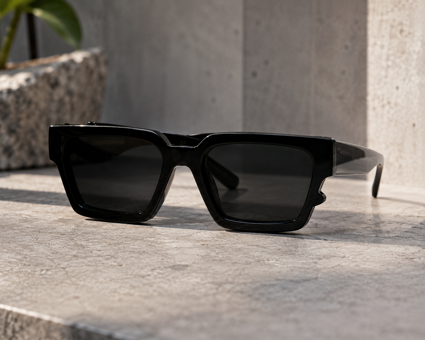 ASCEND21 Shadow Edge Sonnenbrille – Unisex Sonnenbrille mit markantem schwarzem Rahmen – Moderne kantige Sonnenbrille für Alltag, Reisen, Freizeit & City-Looks