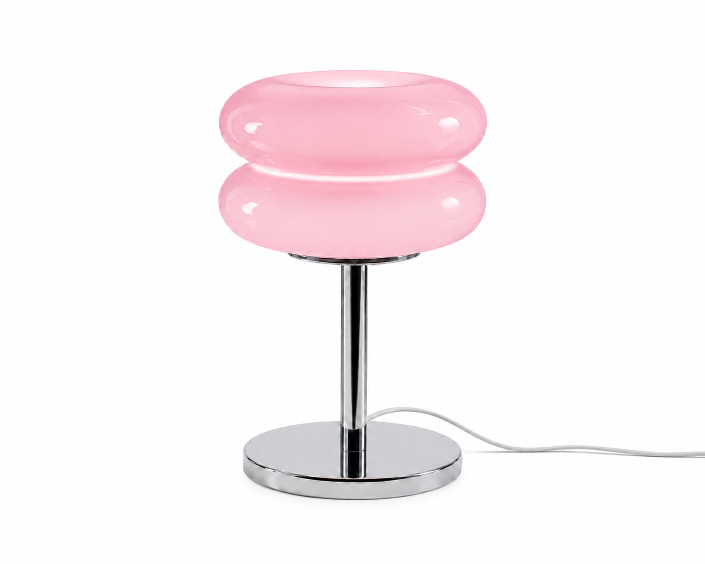 ASCEND 21 Aurora Blush Tischlampe Rosa – Retro Glaslampe mit warmem Ambientelicht – Design Tischleuchte im Vintage Stil für Schlafzimmer, Wohnzimmer & modernes Interior