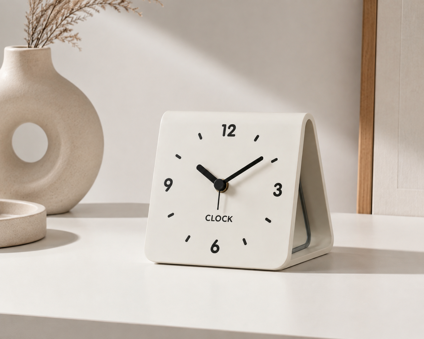 ASCEND 21 Nordic Pace Tischuhr – Minimalistische analoge Design-Uhr – Kompakte Tischuhr für Nachttisch, Schreibtisch, Regal & modernes Interior