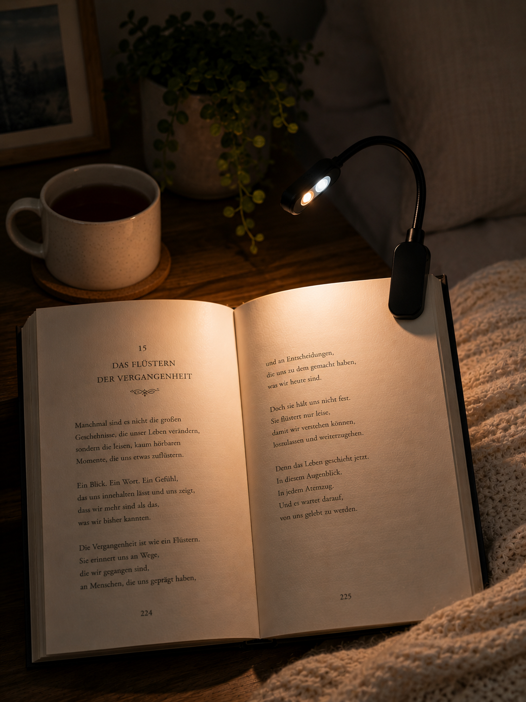 BookGlow™ Clip-Leselampe für Bücher – Kompakte Klemmleuchte zum Lesen, Kabellose Buchlampe mit Angenehmem Warmlicht, Flexibel & Leicht für Reisen, Bett & Abendlektüre