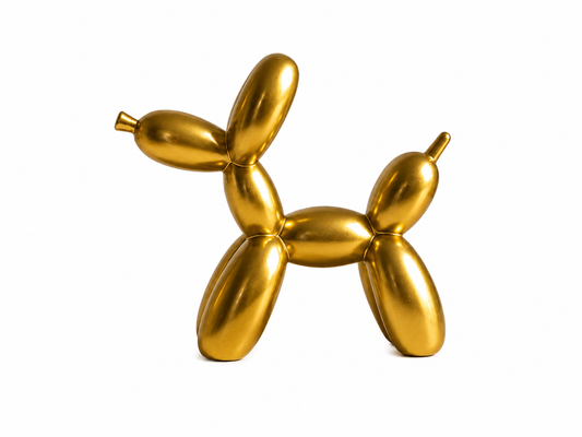 AURUM DOG™ Goldene Hunde Skulptur – Moderne Design Deko Figur mit Glänzender Oberfläche, Luxus Wohnaccessoire für Wohnzimmer, Sideboard, Regal & Schreibtisch