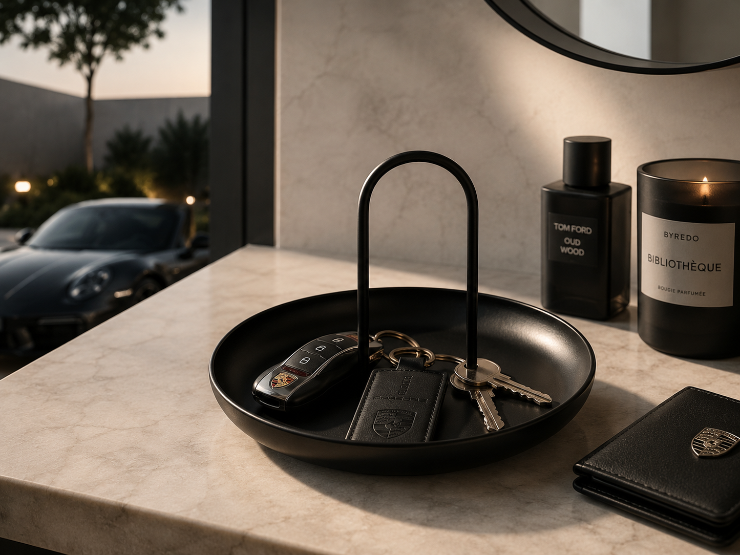 ASCEND 21 Carry Tray Noir™ Design Ablagetablett – Matt schwarzer Organizer mit Griff | Stilvolle Aufbewahrung für Bad, Küche, Büro & Wohnzimmer | Modernes Deko Tablett für Schmuck, Kosmetik & Accessoires