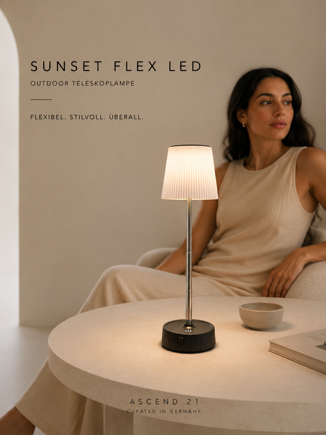 ASCEND 21 Sunset Flex LED – Höhenverstellbare LED-Tischlampe mit Teleskop-Design