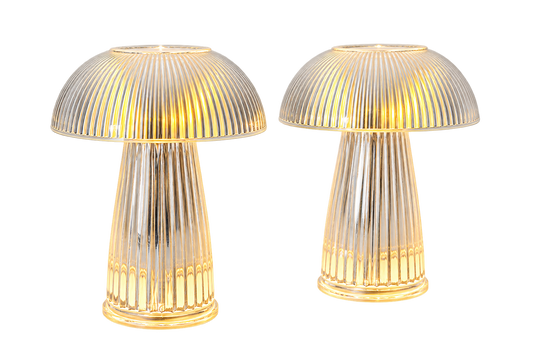 ASCEND 21 CRYSTAL MUSHROOM™ – Transparente LED Design-Tischlampe im modernen Pilzdesign