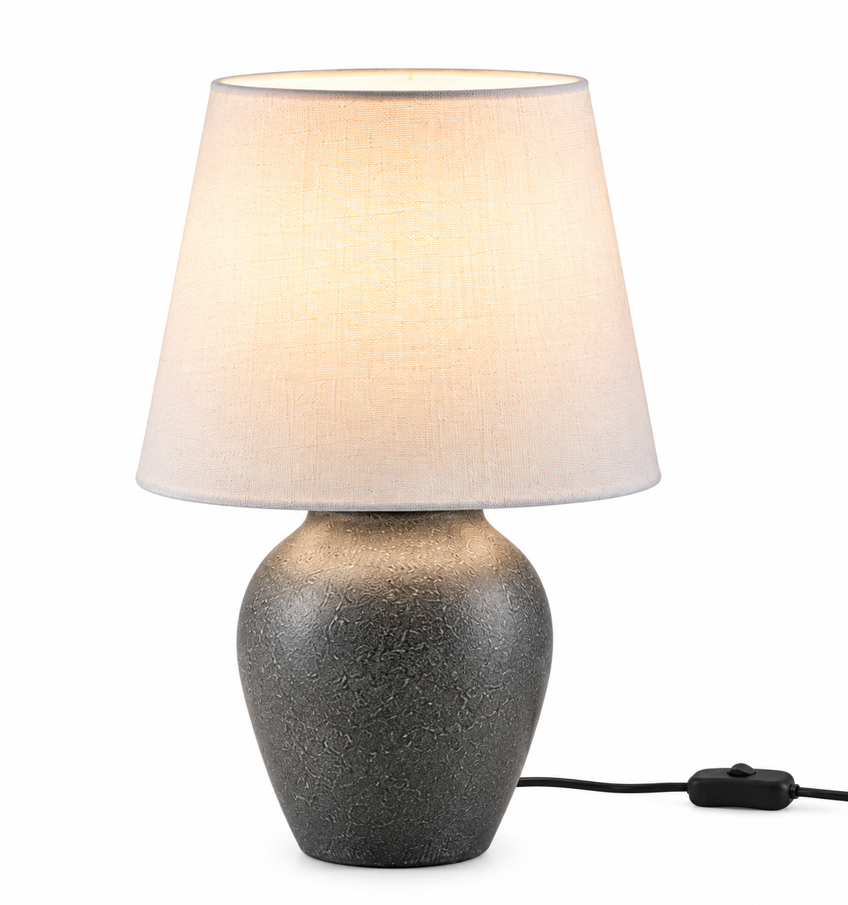 ASCEND 21 ATELIER STONE™ -- Design-Tischlampe mit Keramikfuß in Grau