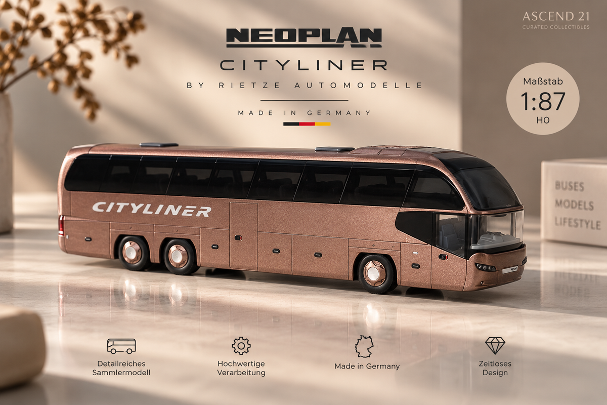ASCEND 21 Rietze Neoplan Cityliner – Busmodell in Bronze Metallic | Sammlermodell 1:87 | Made in Germany