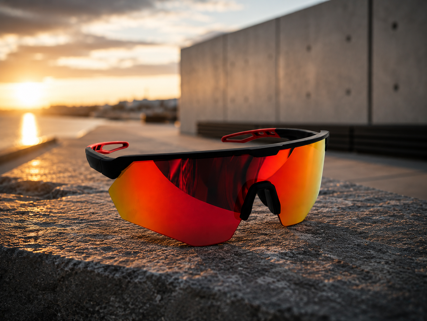 ASCEND 21 PulseRun™ Performance Sonnenbrille Rot – Sport Sonnenbrille für Damen & Herren – Leichte Laufbrille für Running, Radfahren, Outdoor, Fitness & Freizeit – Modernes Sportdesign