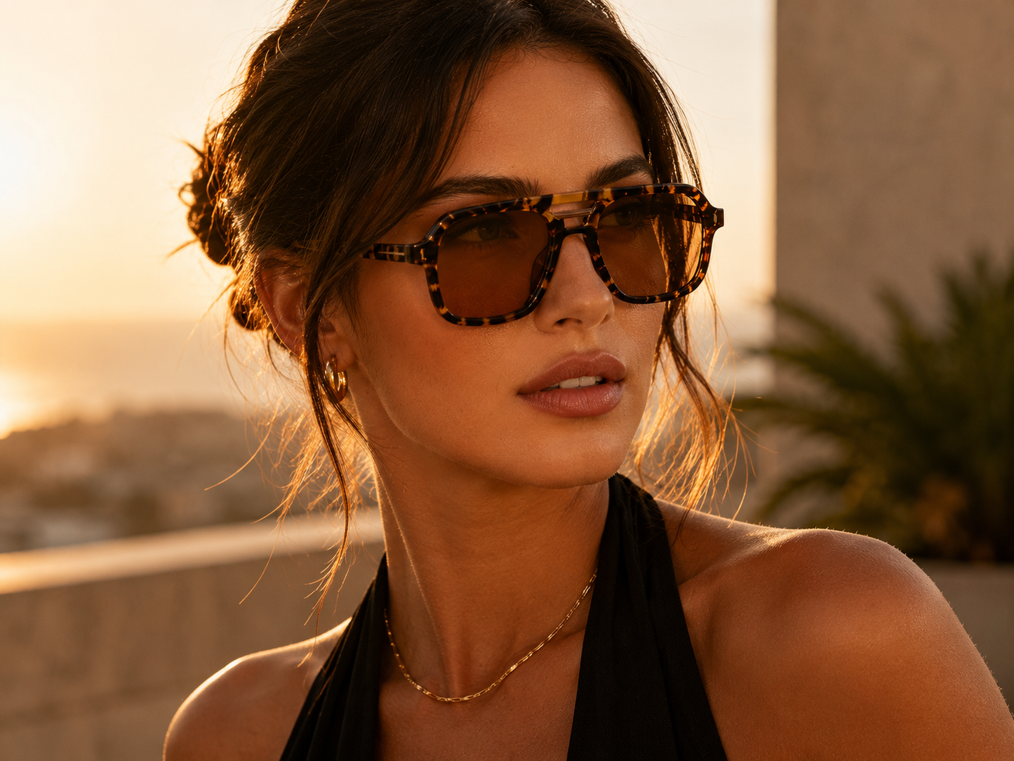 ASCEND21 Amber Shade Sonnenbrille – Unisex Sonnenbrille mit braunen Gläsern & Musterbügel – Leichte Retro Sonnenbrille für Sommer, Alltag, Reisen, Strand & City-Looks