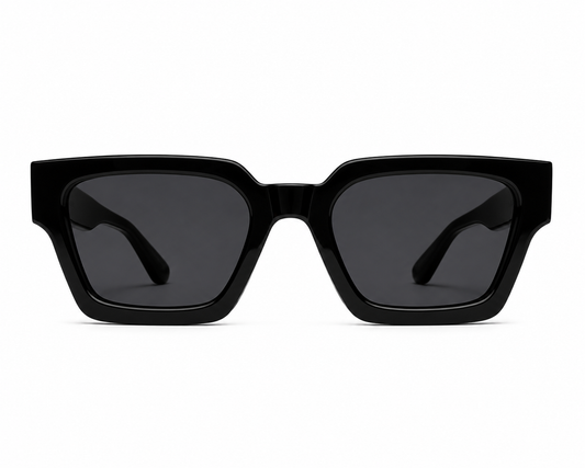 ASCEND21 Shadow Edge Sonnenbrille – Unisex Sonnenbrille mit markantem schwarzem Rahmen – Moderne kantige Sonnenbrille für Alltag, Reisen, Freizeit & City-Looks