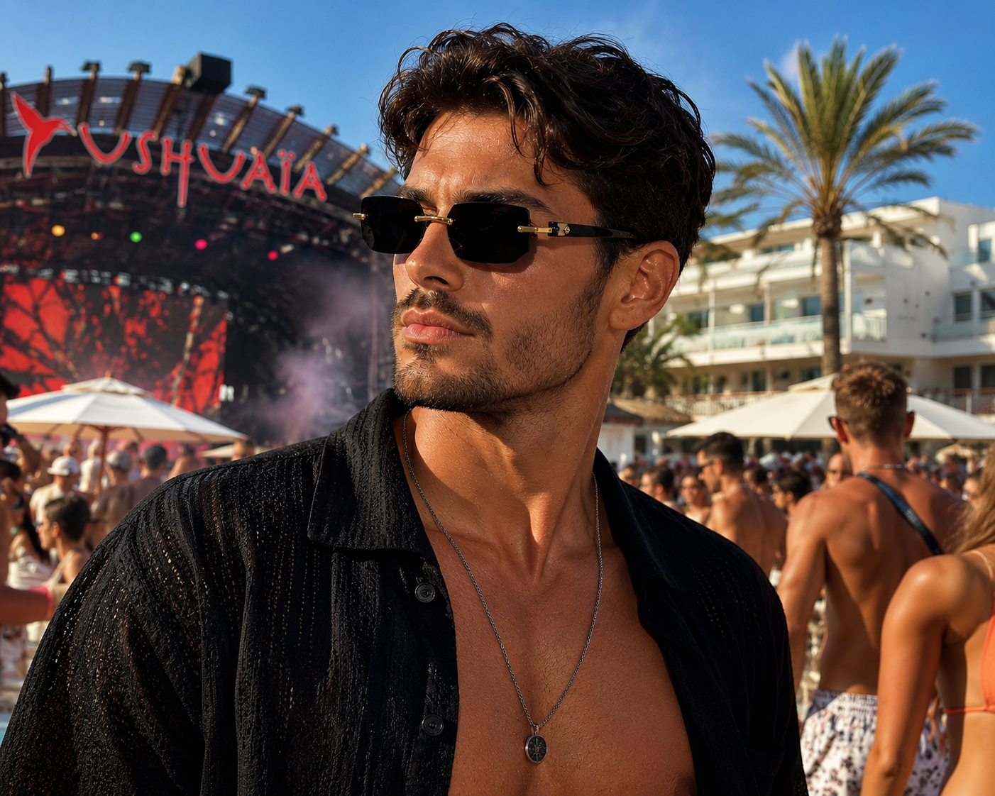 ASCEND 21 Urban Black Deko-Sonnenbrille – Schwarze Gläser im modernen minimalistischen Design – Stylische Dekobrille für Fotografie, Schaufenster, Requisiten & kreative Raumgestaltung