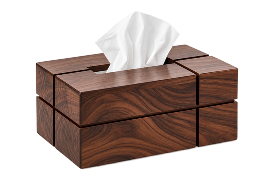 ASCEND 21 Nordic Block Taschentuchbox aus Holz – Dekorative Tissue Box in Nussbaum-Optik – 20 × 13 × 10 cm – Minimalistischer Taschentuchspender für Wohnzimmer, Schlafzimmer & Büro