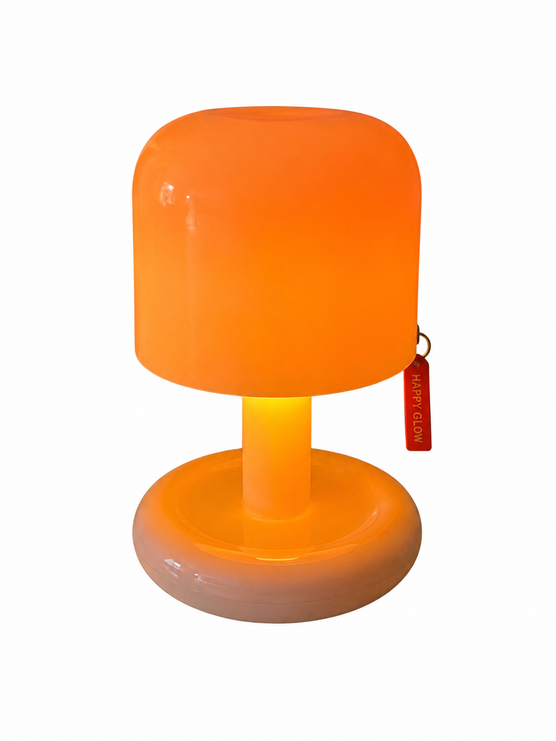 ASCEND 21 Happy Glow Mini LED Tischlampe Orange – Moderne Retro Pilzlampe für Schlafzimmer, Wohnzimmer & Fensterbank – Cozy Mood Light im Design Look