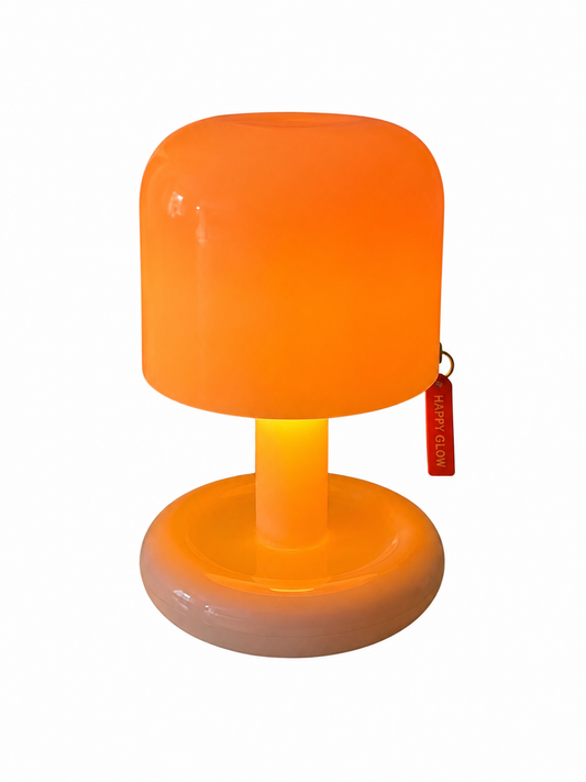 ASCEND 21 Happy Glow Mini LED Tischlampe Orange – Moderne Retro Pilzlampe für Schlafzimmer, Wohnzimmer & Fensterbank – Cozy Mood Light im Design Look
