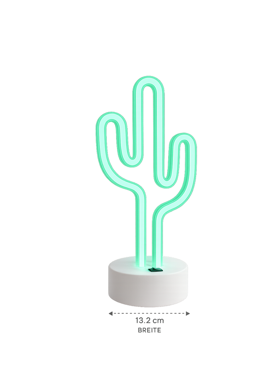 ASCEND 21 Neon Cactus Glow LED Deko-Lampe Grün | Moderne Kaktus Leuchte für Wohnzimmer, Schlafzimmer & Home Office | Stilvolle Tischdekoration | Ambientelicht für moderne Wohnräume