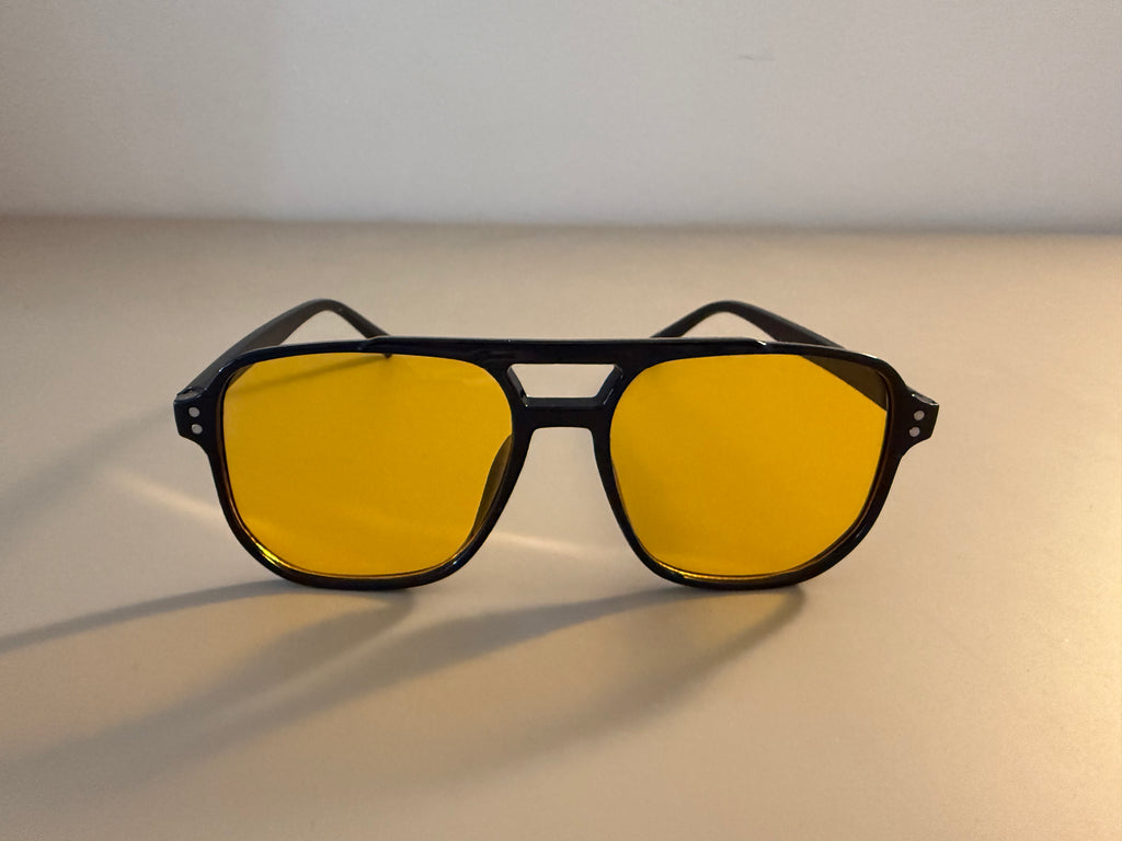 Retro Vibes - Deko-Sonnenbrille Gelb