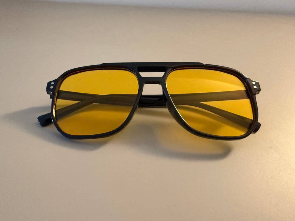 Retro Vibes - Deko-Sonnenbrille Gelb