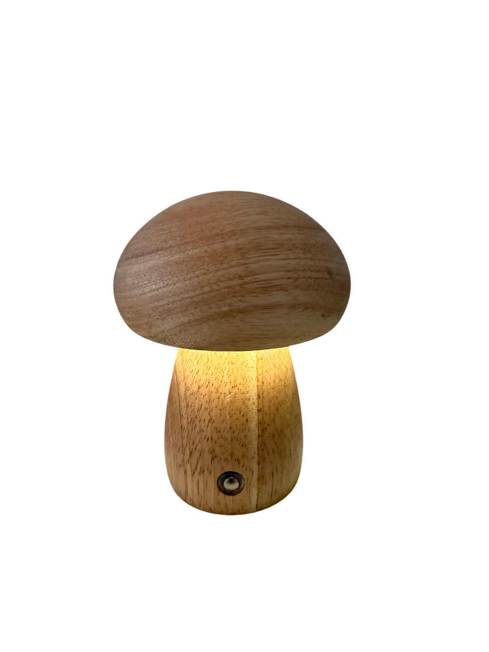 Akku-Tischlampe Wooden Mushroom – Echtholz mit warmem LED-Licht