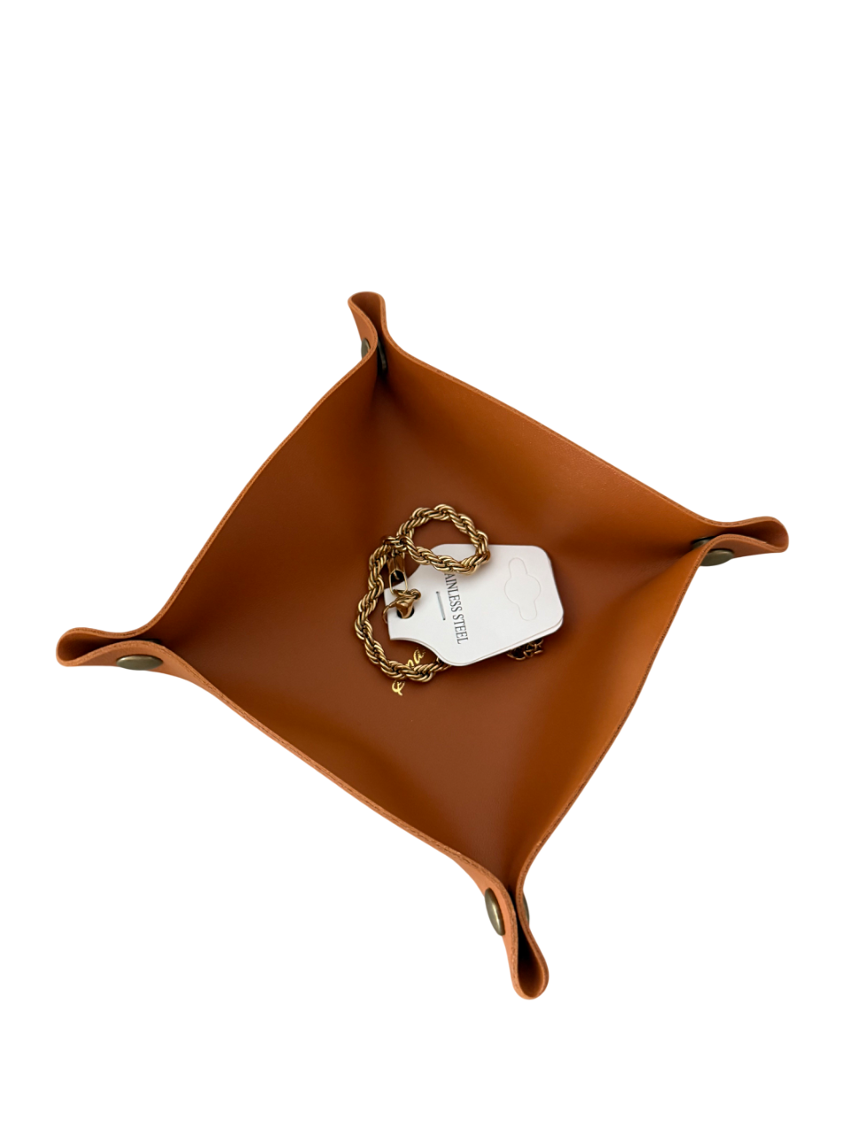 Ablageschale Classic Tray – Kunstleder Ordnungsschale mit Druckknöpfen