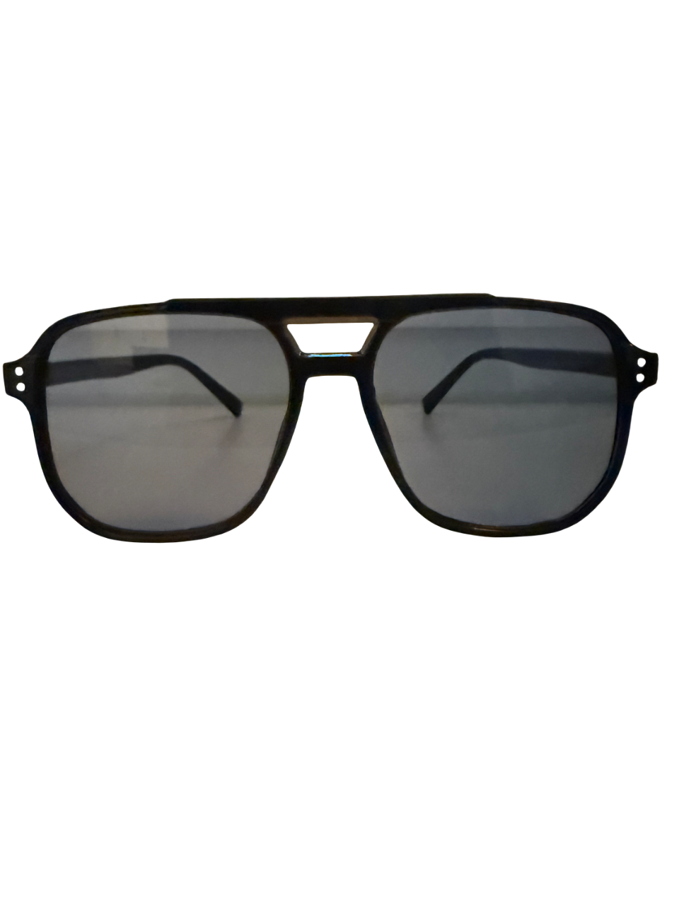 Blaue Fashion-Sonnenbrille – Moderner Look mit transparentem Rahmen