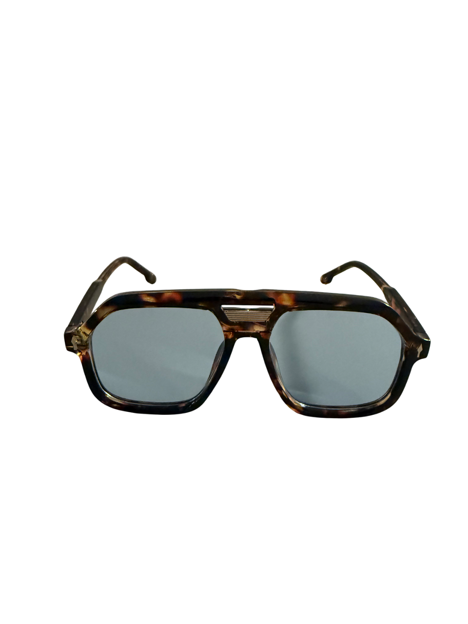 Azure Frame II – Sonnenbrille mit blauen Gläsern & geflecktem Design