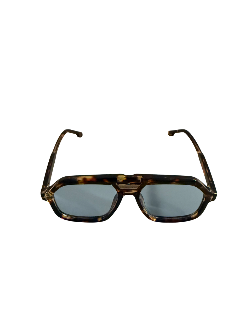 Azure Frame II – Sonnenbrille mit blauen Gläsern & geflecktem Design