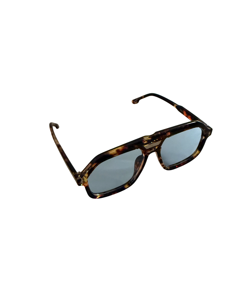 Azure Frame II – Sonnenbrille mit blauen Gläsern & geflecktem Design