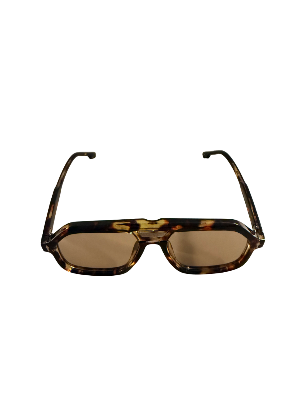 Amber Shade – Sonnenbrille mit braunen Gläsern & Musterbügel
