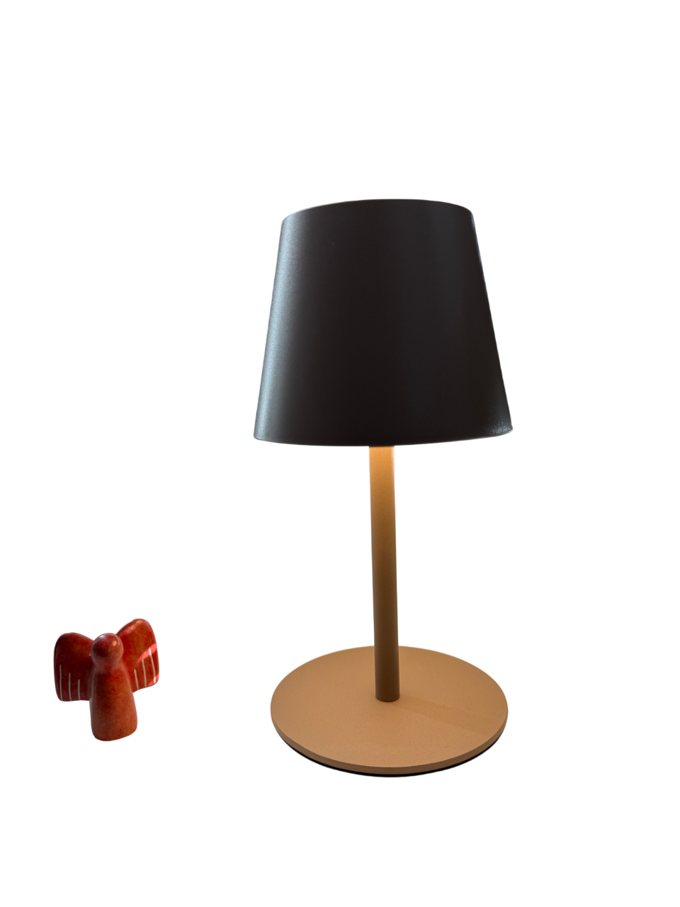 Lumo Sand – Moderne Akku-Tischlampe in Grau-Beige mit warmem Licht