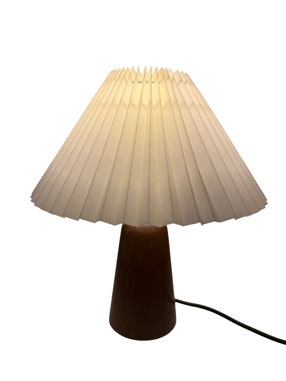 Tischlampe Nordic Glow - Holzfuß & heller Schirm