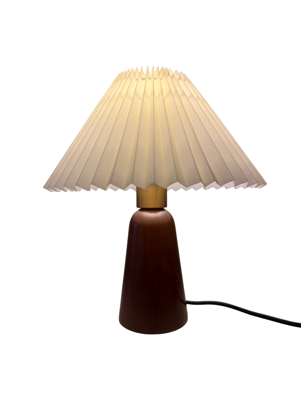 Tischlampe Nordic Glow - Holzfuß & heller Schirm