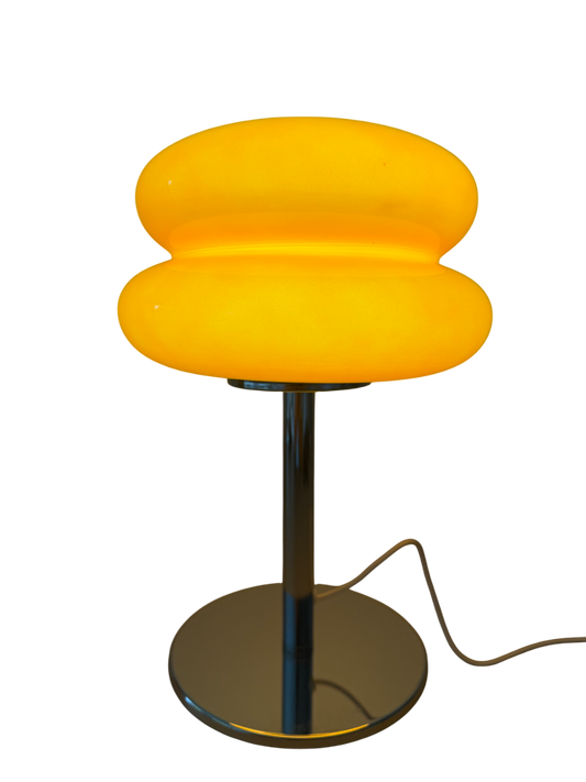 Aurora Flame - Tischlampe - Chromfuß & Kabel – Retro Look