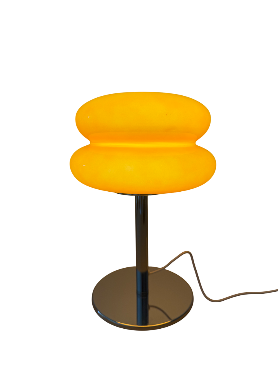 Aurora Flame - Tischlampe - Chromfuß & Kabel – Retro Look