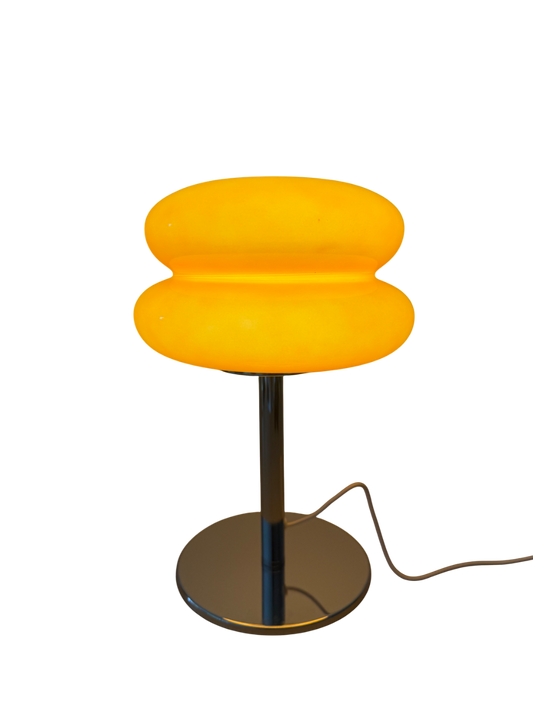 Aurora Flame - Tischlampe - Chromfuß & Kabel – Retro Look