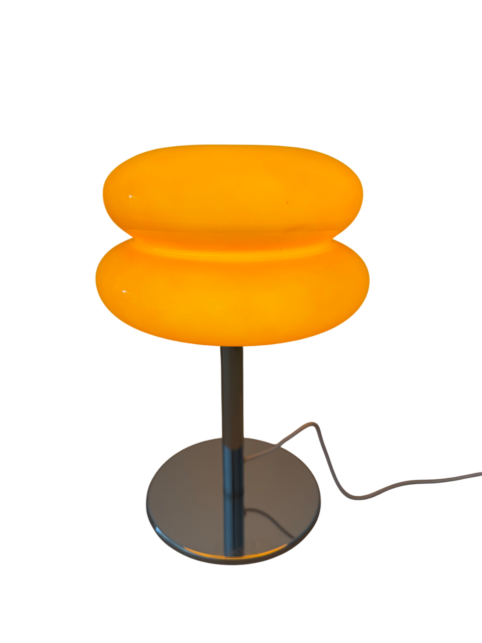 Aurora Flame - Tischlampe - Chromfuß & Kabel – Retro Look