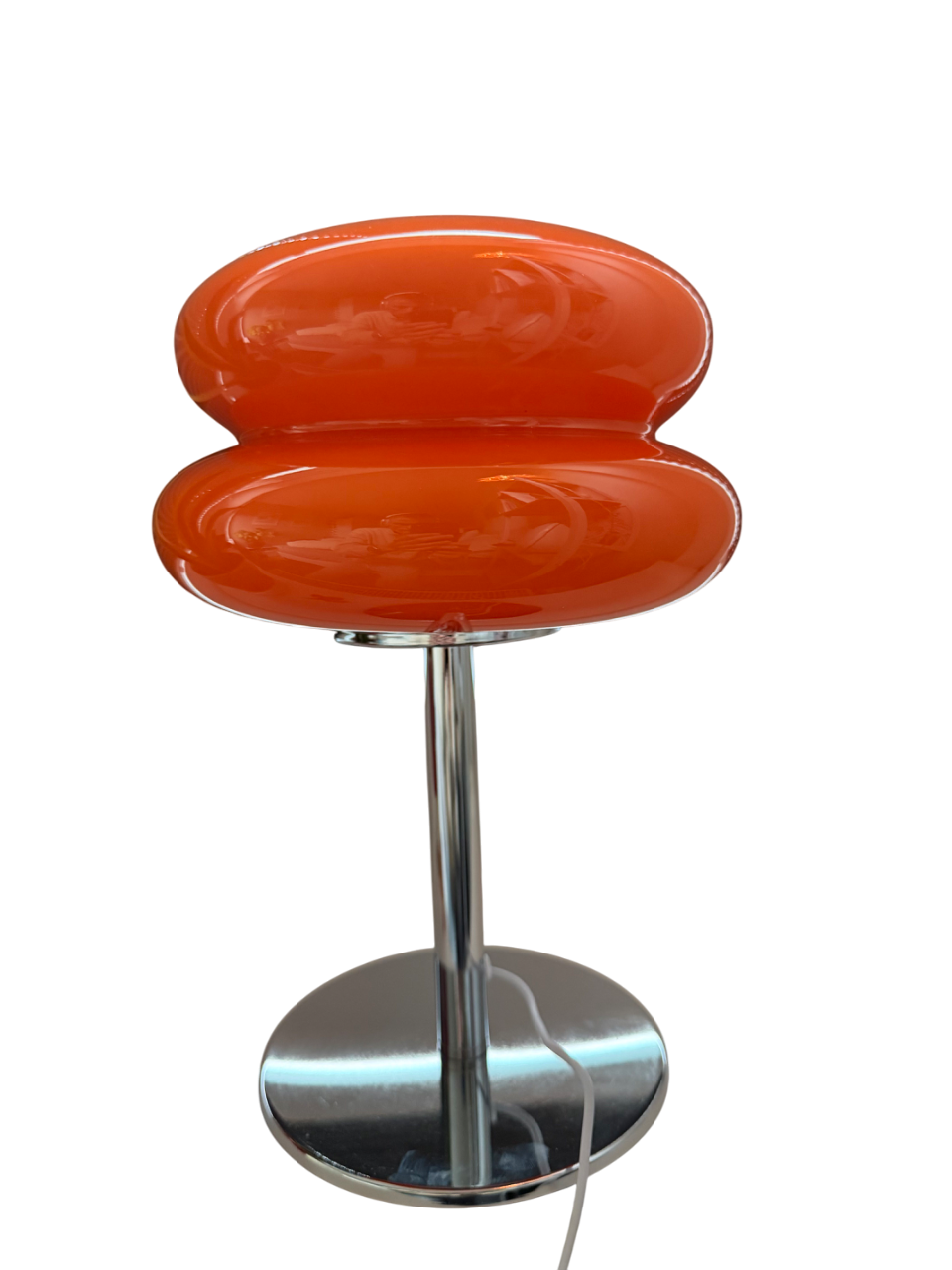 Aurora Flame - Tischlampe - Chromfuß & Kabel – Retro Look