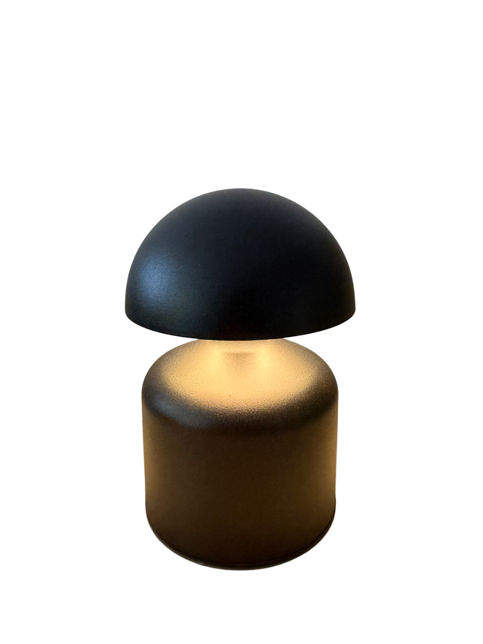 Noir Lume - Mattschwarze Pilzlampe aus Metall