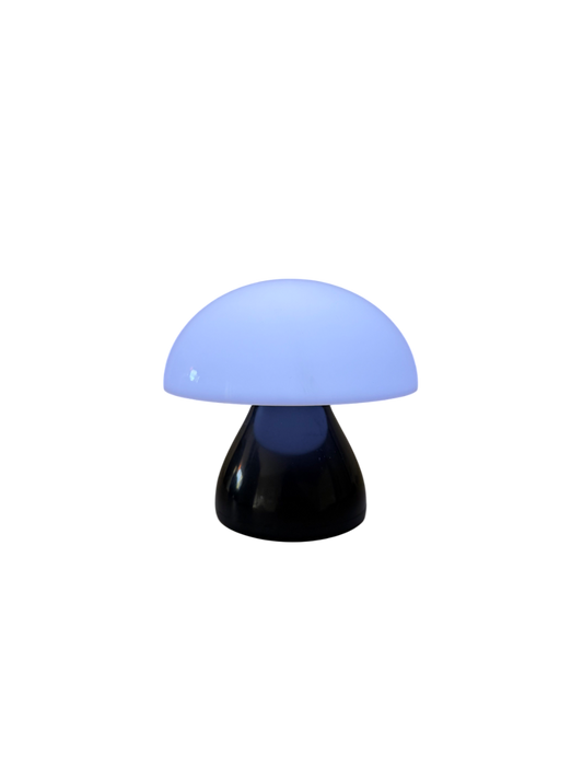 Lumi Dome Duo - Schwarz-weiße Akku-Pilzlampe mit Plexiglas-Schirm