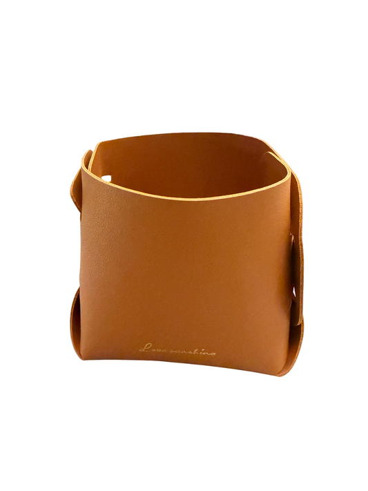 Love Sunshine – Lederoptik-Aufbewahrung in Cognac – Eleganter Organizer mit warmem Design