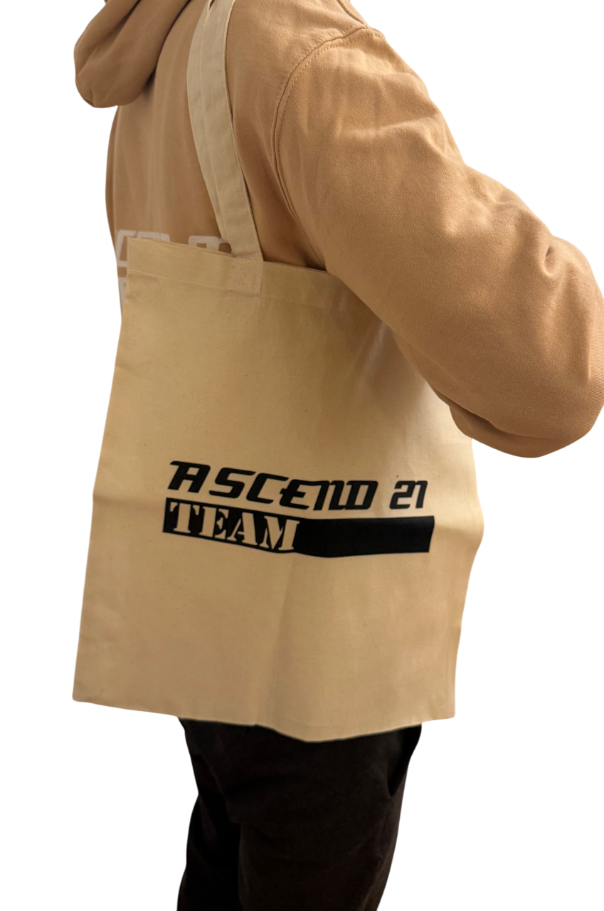 Ascend 21 TEAM Jutebeutel - Urban Canvas Bag mit Statement-Print